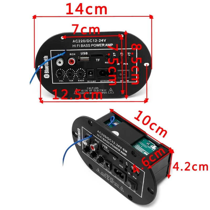 30 Вт Автомобильный Bluetooth Сабвуфер Hi-Fi усилитель басов доска аудио TF USB 220 В/12 В/24 В