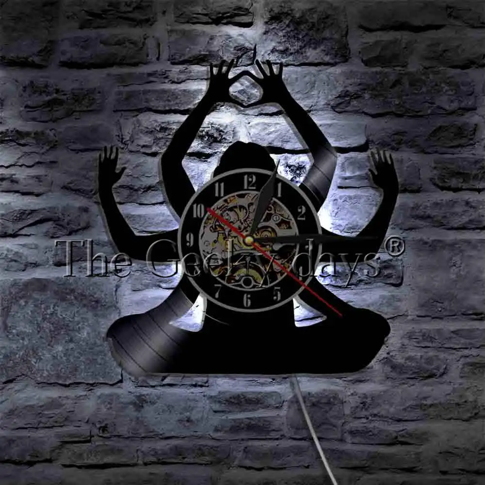 Йога Студия настенный Декор вдохновляющие настенные часы винил для медитации