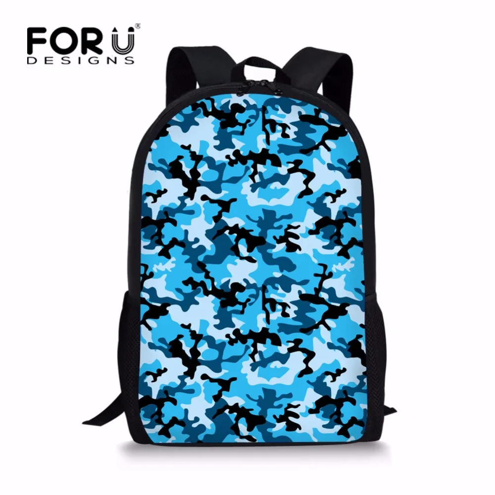 

FORUDESIGNS Cool Little Boys Backpack Classic Camouflage Kids Bagpack for School Unique Junior Children Student Bookbag Mochila