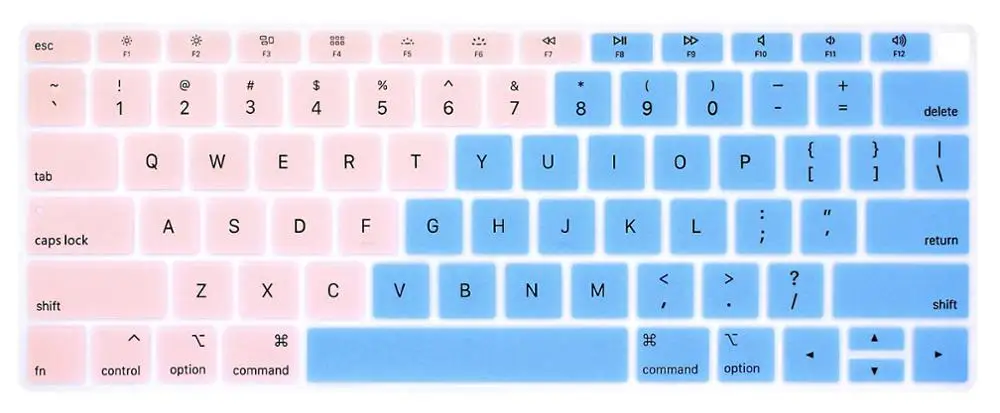 Gradient Pink Blue Красочная мягкая силиконовая клавиатура для MacBook New Air 13 с retina& Touch ID A1932 английская градиентная клавиатура - Цвет: Gradient Pink Blue