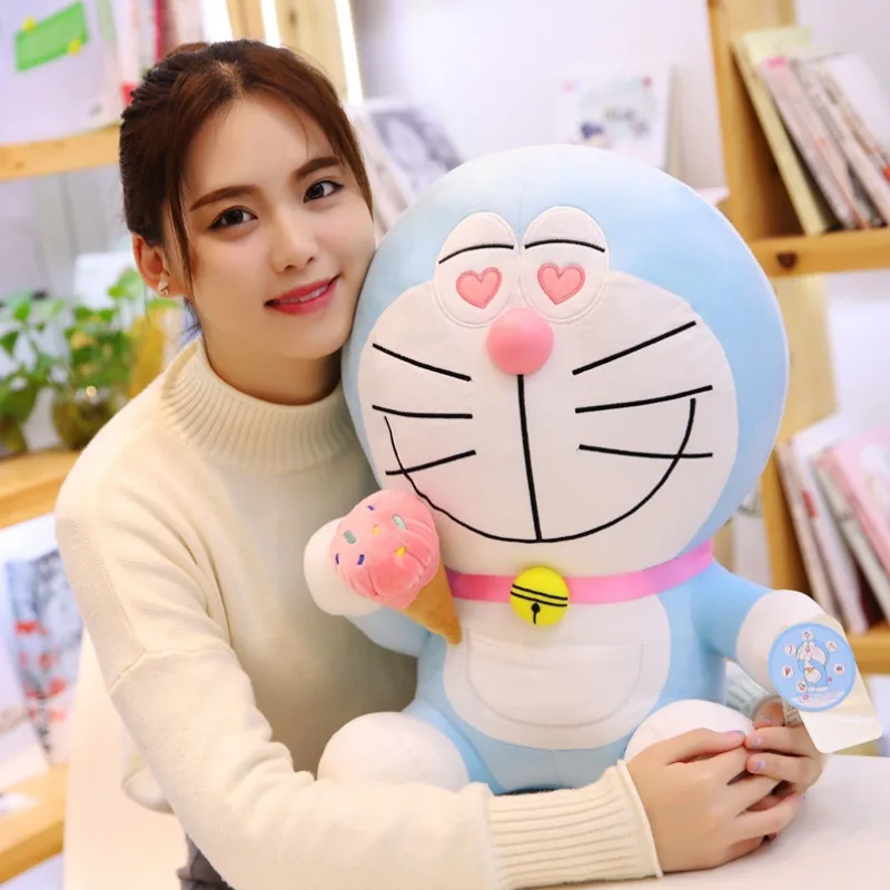 Мягкая плюшевая игрушка карамельного цвета в виде кота дораемона мягкая подушка