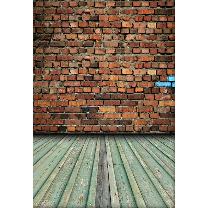 Задний фон для фотосъемки 5x7 красная кирпичная стена Ретро Белый деревянный пол