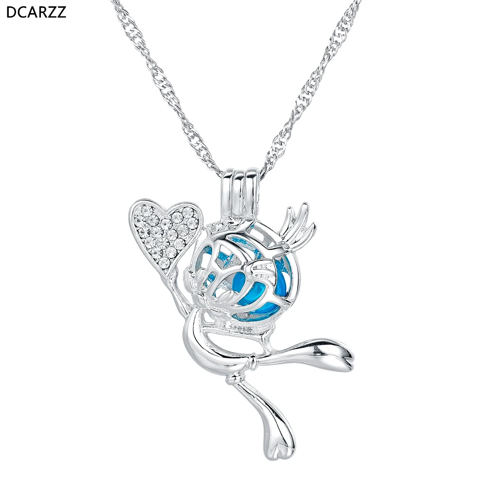 Твити жемчужная клетка ожерелье с принтом в виде героев мультиков и сердца