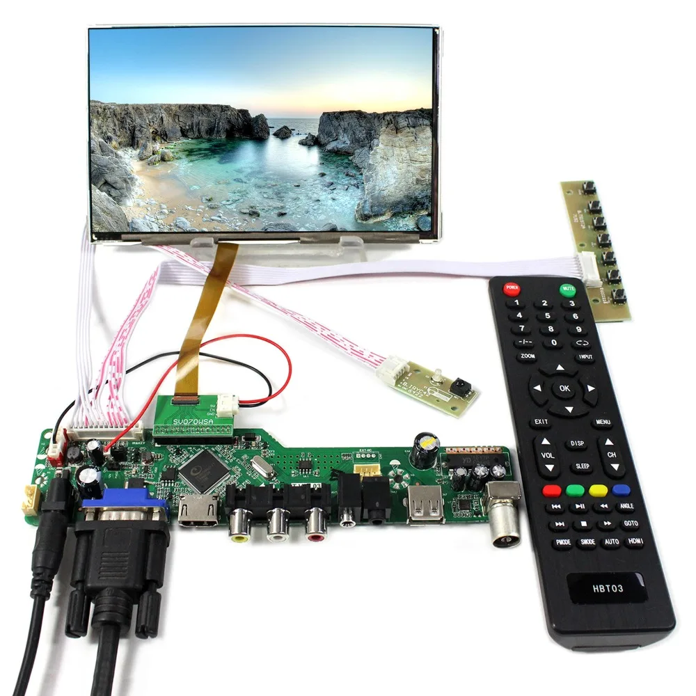 ТВ + ПК HD MI CVBS RF USB аудио ЖК дисплей плата контроллера с 7 дюймов HV070WSA 100 1024X600