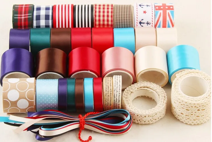 B Style Новое поступление красочные микс Стиль Grosgrain ленты набор отделка Кружева для DIY Свадебная подарочная упаковка Hairbow головные уборы DIY аксессуары D662 - Цвет: B Style