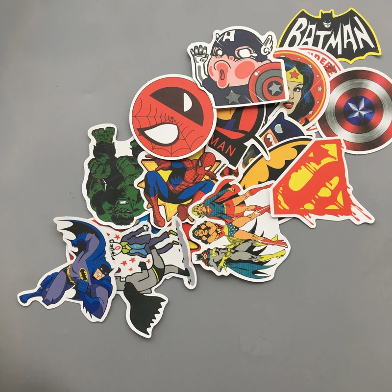 50 шт. милые водонепроницаемые супер наклейки герои для MARVEL DC наклейка в стиле граффити для скейтборда багажа ноутбука блокнот "Гитара" автомобиль