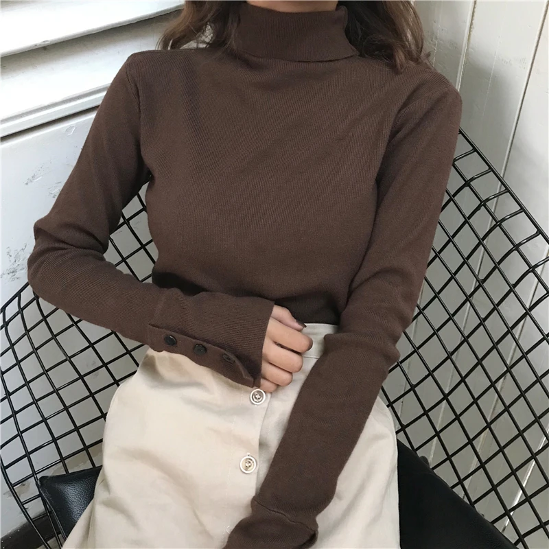 sweaters fashion 2018 women fall winter vintage korean long sleeve Basic tops jumpers cotton clothes knitting shirt pull femme | Женская
