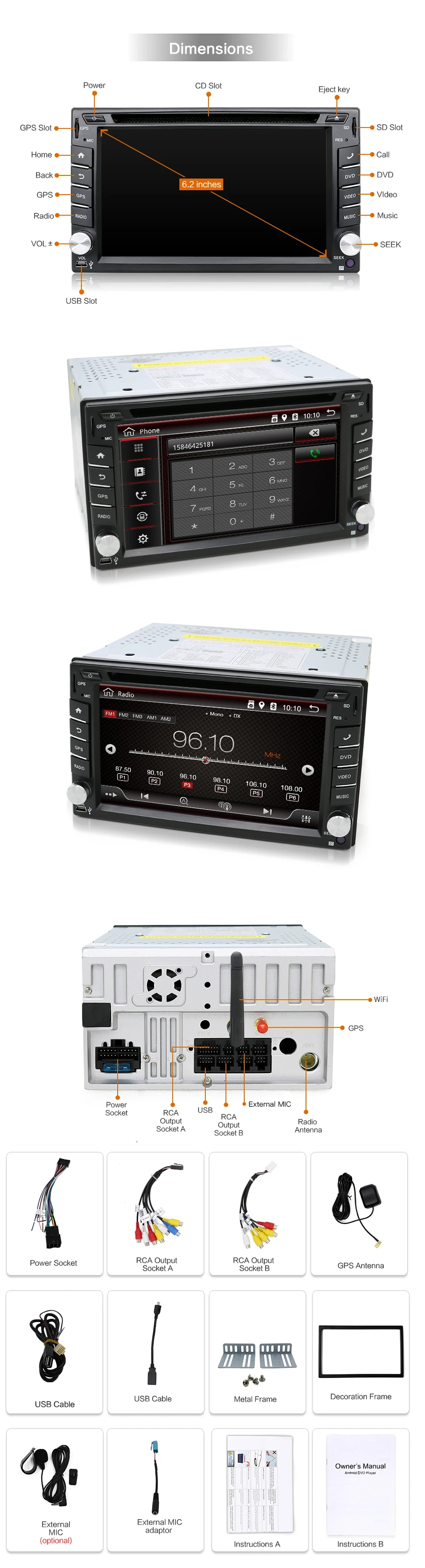 2 Din Android Quad Core car dvd Fit NISSAN QASHQAI Tiida universal car radio with GPS BT WIFI 4G/3G RDS STEERING WHEEL CAMERA