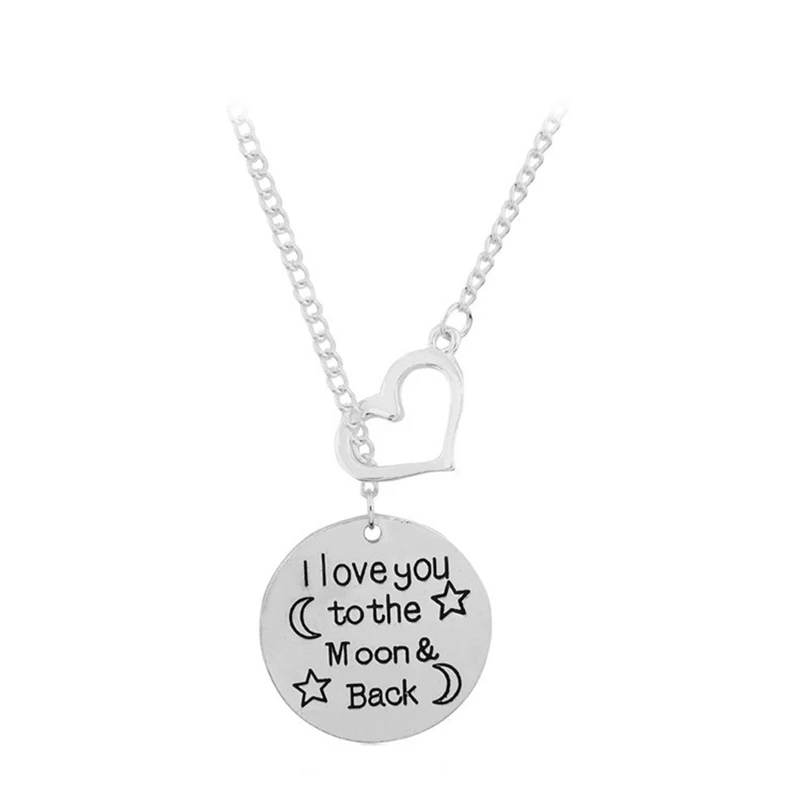 Модное ожерелье с подвеской надписью I Love You To The Moon &amp Back'' Heart женское ювелирное
