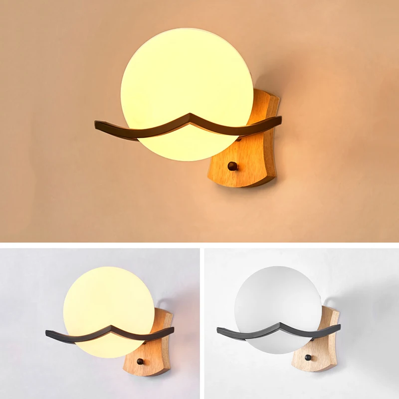 Скандинавский простой круглый стеклянный шар светодиодный настенный светильник