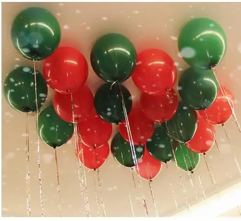 100PCS/Lot Christmas balloon decoration mall hotel school 2.2g Subgloss Red Black Green Balloon | Дом и сад