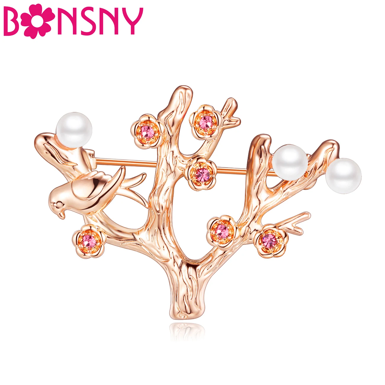 

Bonsny Alloy Rhinestone Tree Brooch For Women Party Brooches Pin Collar Scarf Decoration New Fashion Jewelry Plant Accessories