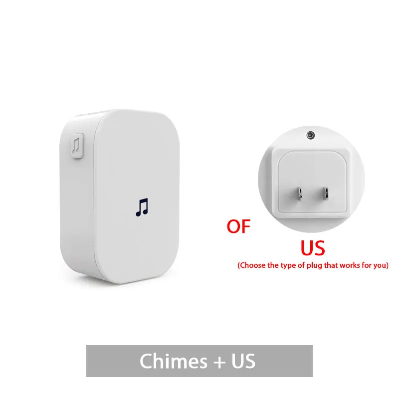 

ZWN V7 B10 AC 90V-250V 52 Chimes 110dB Wireless Doorbell Receiver Ding Dong Wifi Doorbell Camera Low Power Consumption Home Door