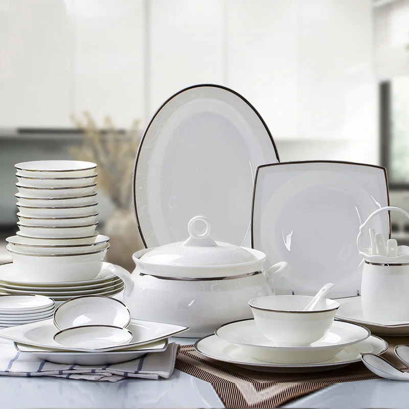 

European Style Living Home Decor Daily Use Dinnerware Sets / 57pcs Porcelain Dinner Set
