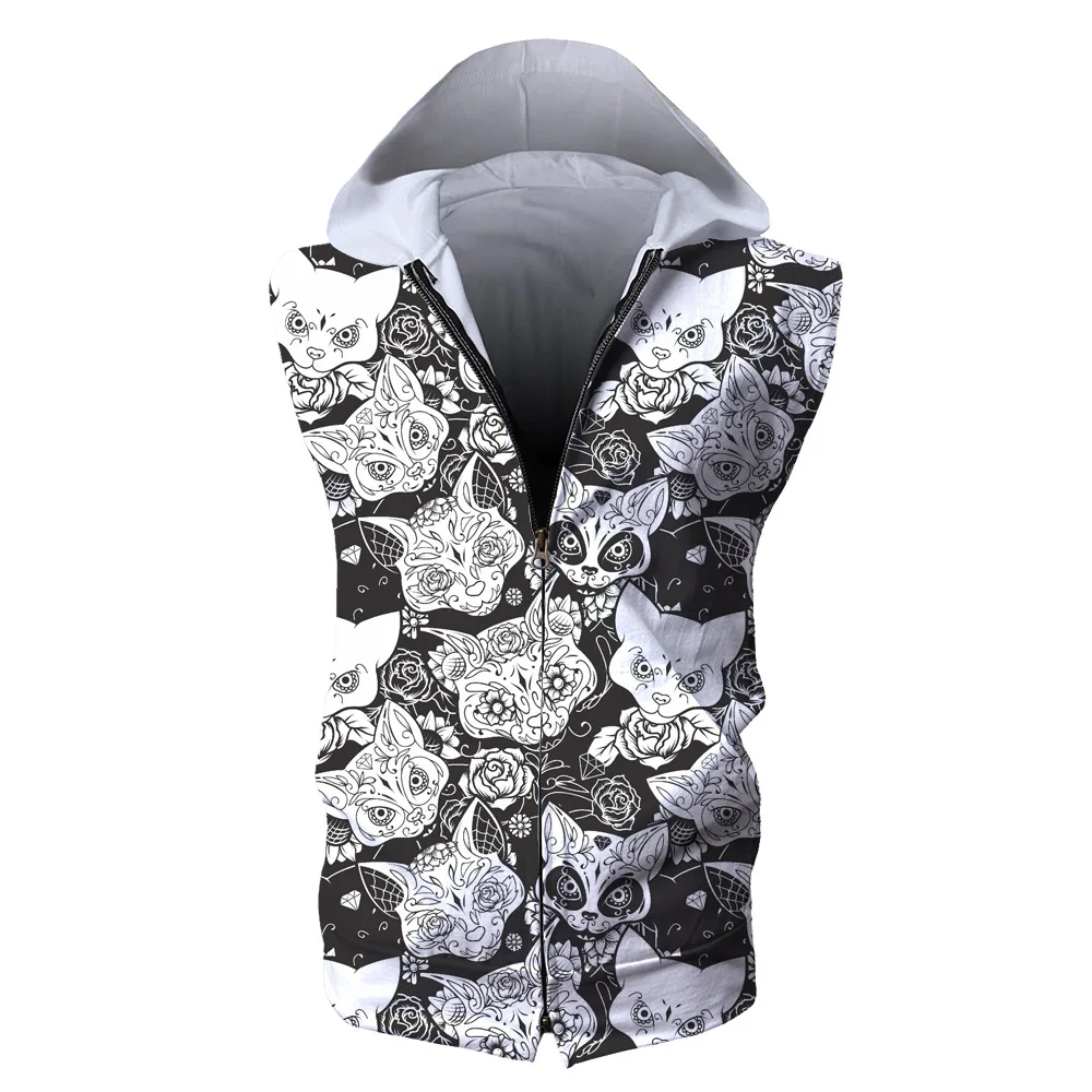 hoodies 2018 Raisvern толстовки для мужчин женщин дьявол невесты череп головы 3D печати кофты на молнии унисекс Мужские толстовки без рукавов топы 3XL - Цвет: hoodies 2018