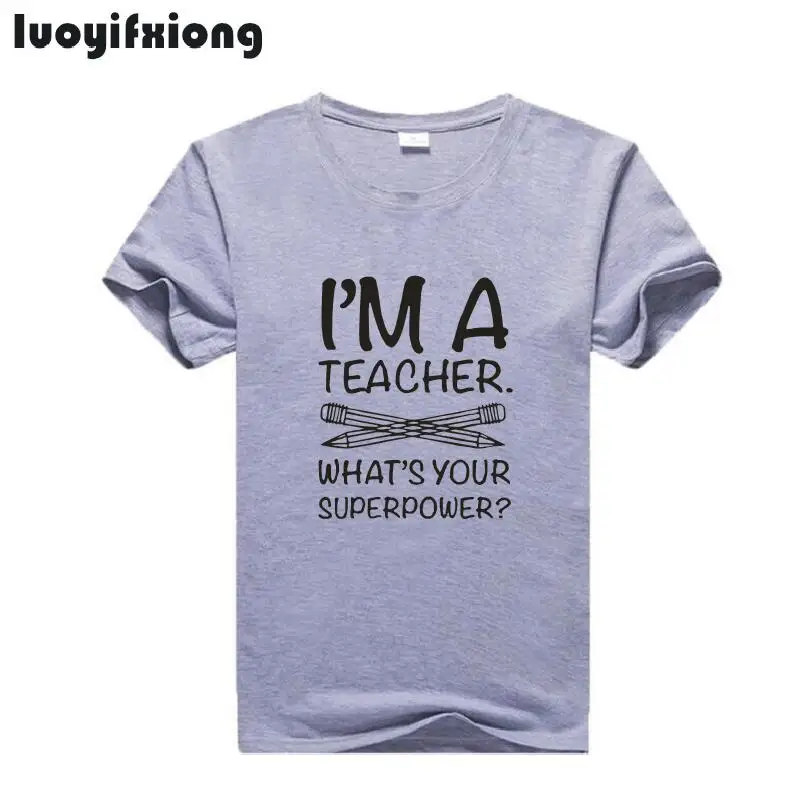 Я учитель какая у вас Суперсила? Письмо Печать смешные Для женщин футболка