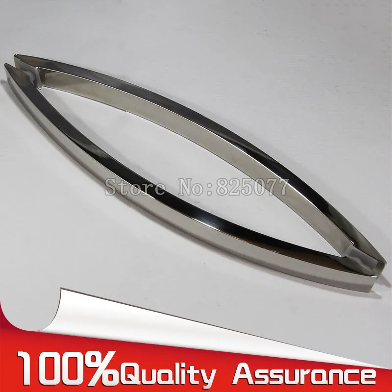 Бескаркасная душевая дверь квадратная трубка изогнутая ручка 304 из нержавеющей