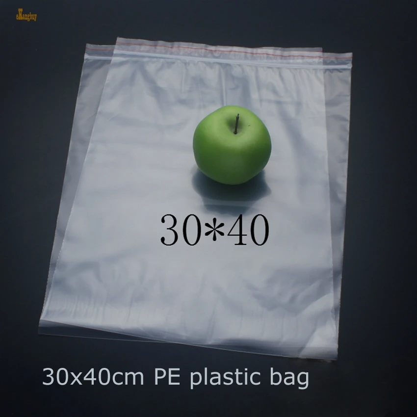 

2021 Free Shipping 50pcs Size: 30x40cm Clothes Packaging Zipper Lock Recycle Plastic Bags, Pe Transparent Packing Bag
