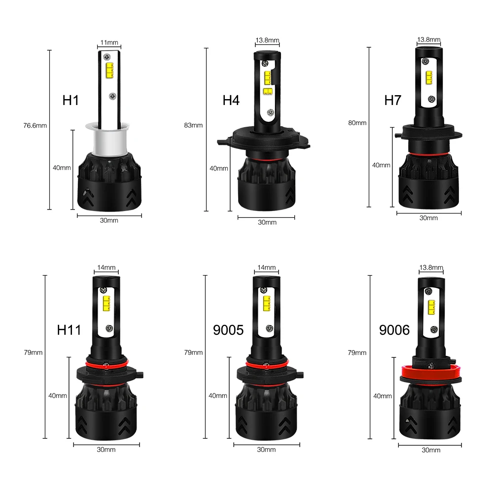 Roadsun Автомобильный свет светодиодный H4 H7 H11 H1 9005 9006 HB3 HB4 фар головного света с Lumi s