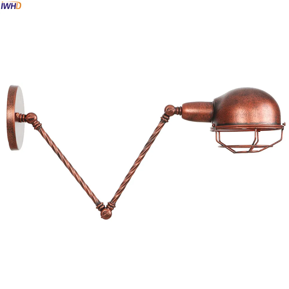 IWHD промышленный стиль ретро настенные светильники для дома спальни ванной