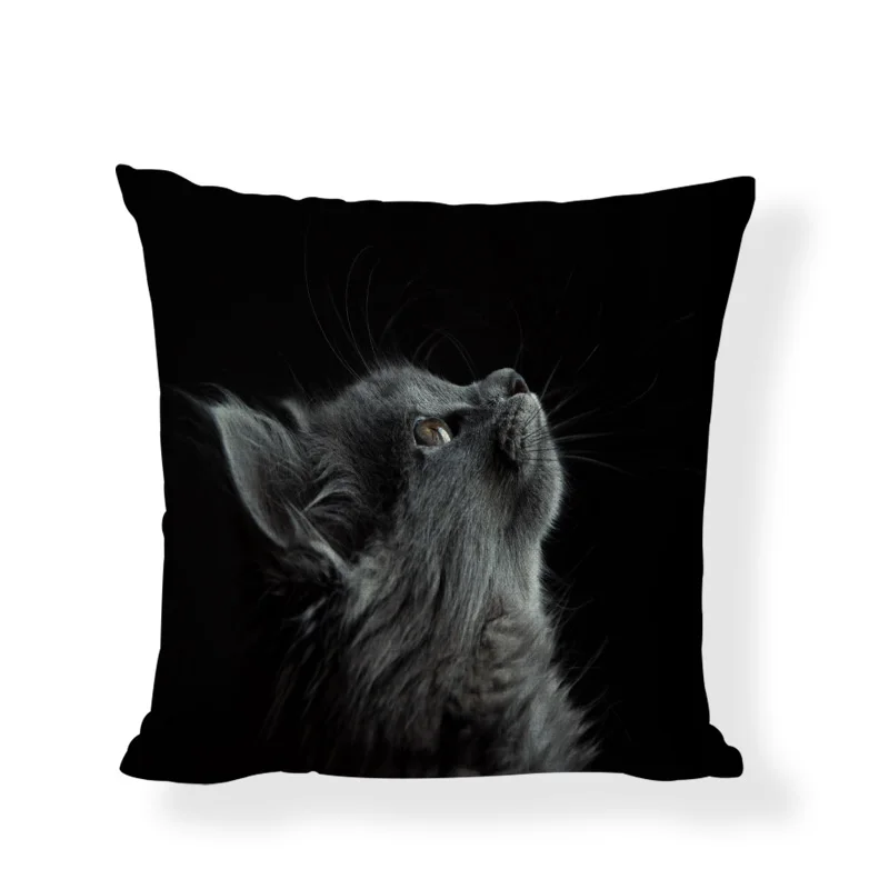 Высокое качество черный белый цвет Стиль милые наволочка с изображением кота