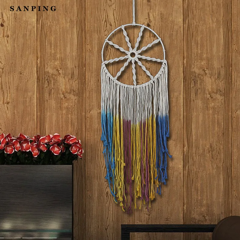 Handmade dream catcher cotton tapestry Bohemian decoration beautiful Rope knitting | Дом и сад