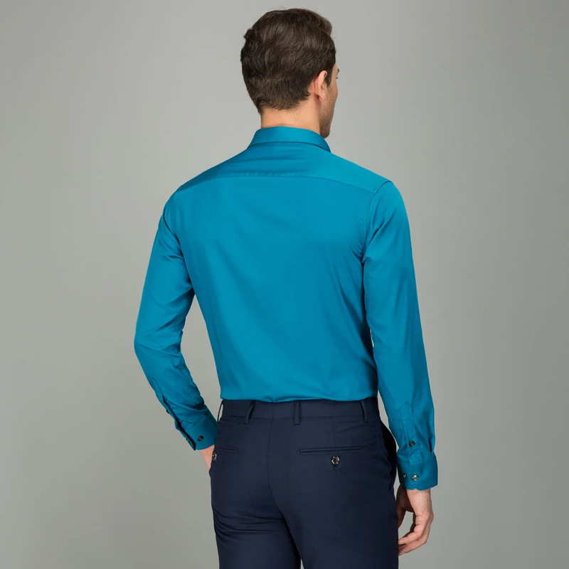 Мужская приталенная формальная рубашка Plyesxale шелковая хлопковая Классическая с