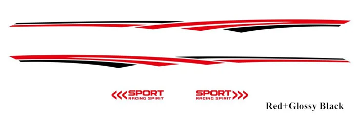 Red-Glossy black Автомобильная наклейка с длинными полосками, графика, автомобильная дверь, линия талии, Декор, наклейка, аксессуары для тела, наклейка s для hyundai Creta Tucson IX35 KONA - Название цвета: Red-Glossy black