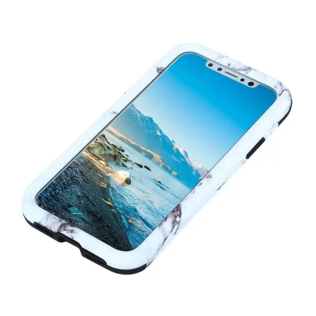 Marbling Shockproof Tough Hybrid Armor Drop Protection Case Cover For iPhone X |