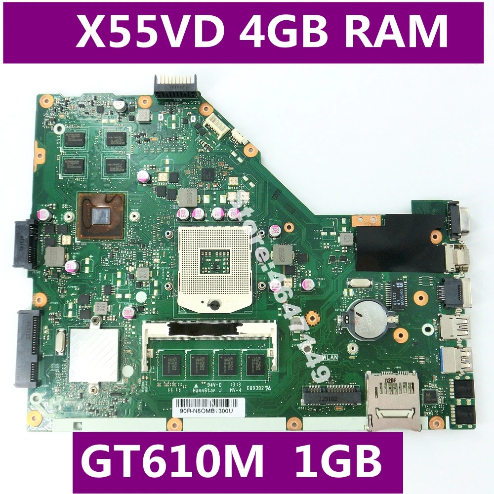 Материнская плата X55VD GT610M 1 ГБ 4 ОЗУ REV 2 1/2 для ноутбука ASUS X55V материнская USB3.0 DDR3