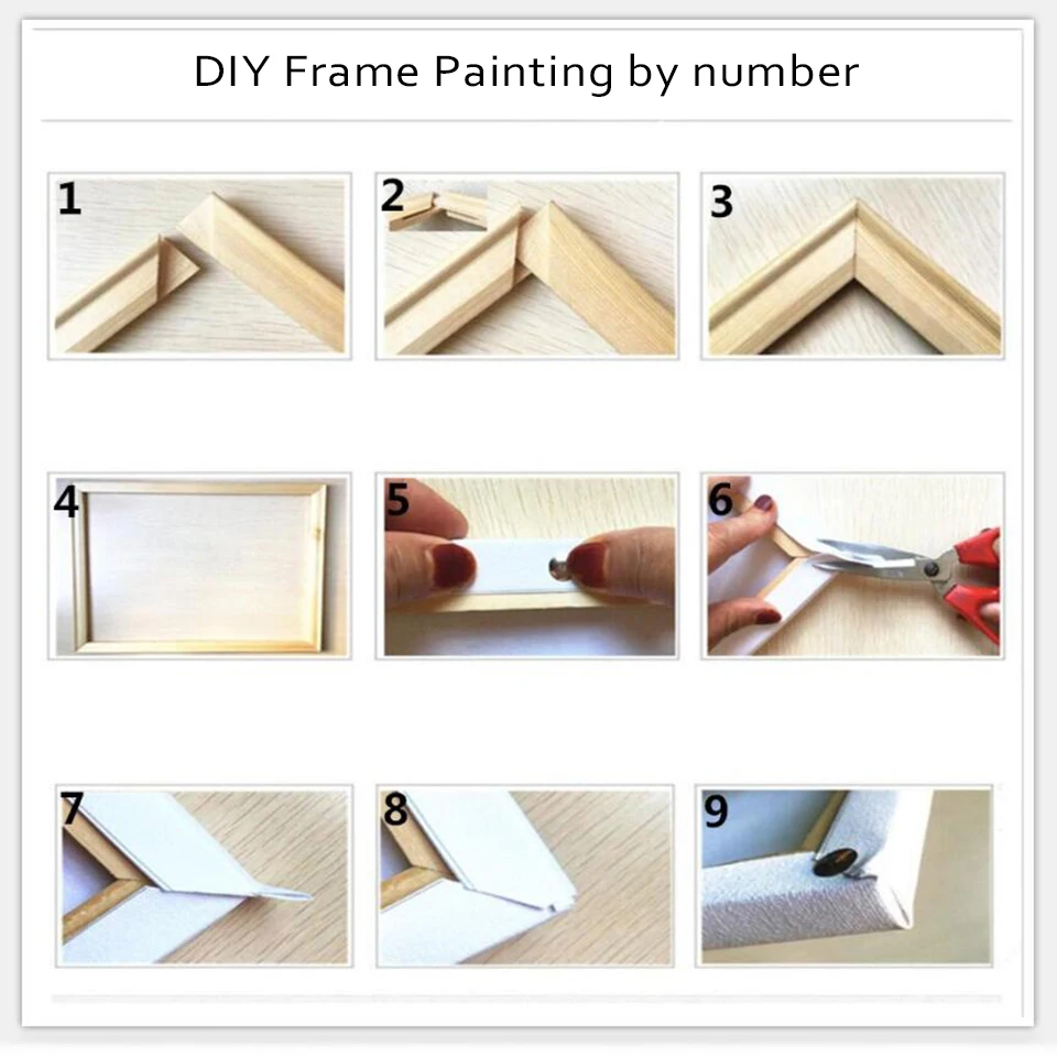 

Framework Oil Paint By Numbers DIY Drawing Kits Coloring Lovely Kitten Handpainted On Canvas Wall Paints Modular Artwork Picture