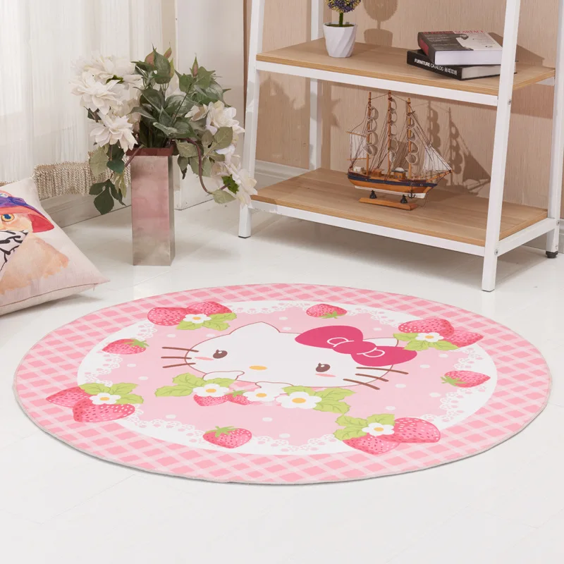 Hello kitty 100 см круглый ковер пушистый лохматый домашний коврики для спальни Dornier