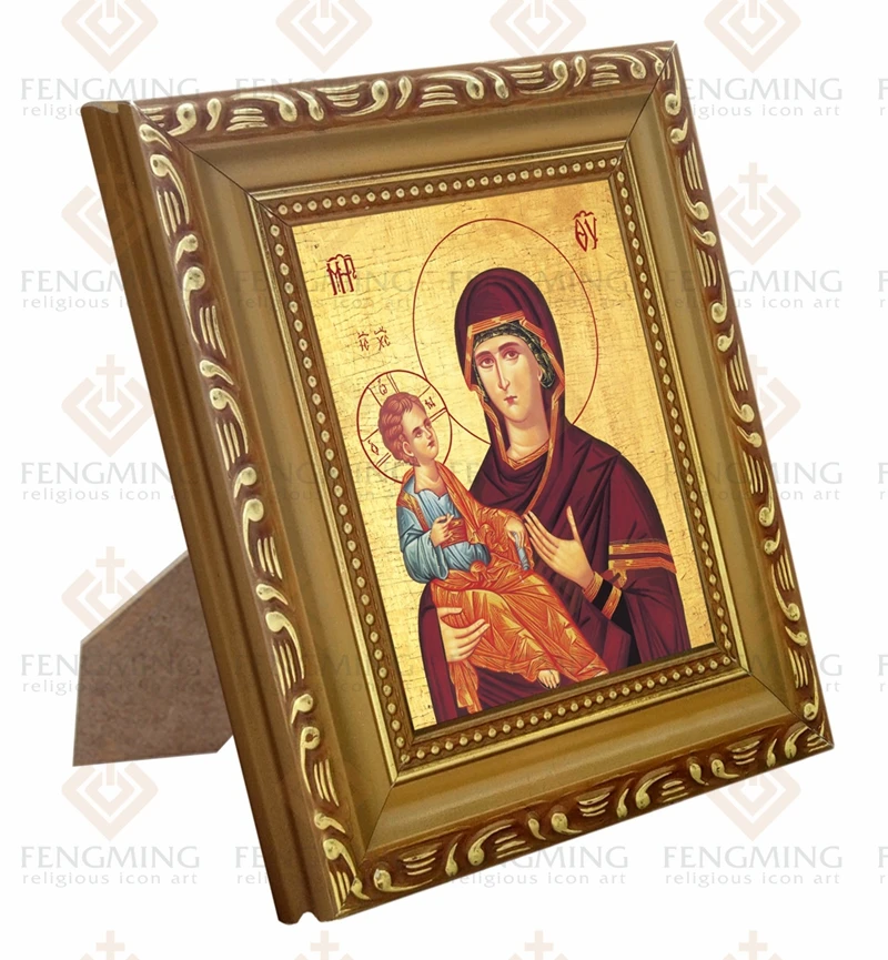 Фабричные магазины дешевая деревянная фоторамка lcon of the virgin and jrsus nany