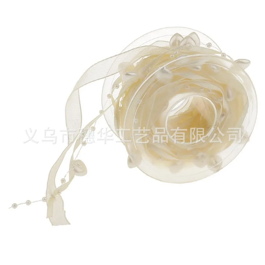 

5meters 20mm wedding love plastic bead chain satin ribbon for valentine's day wedding decoration gift packing