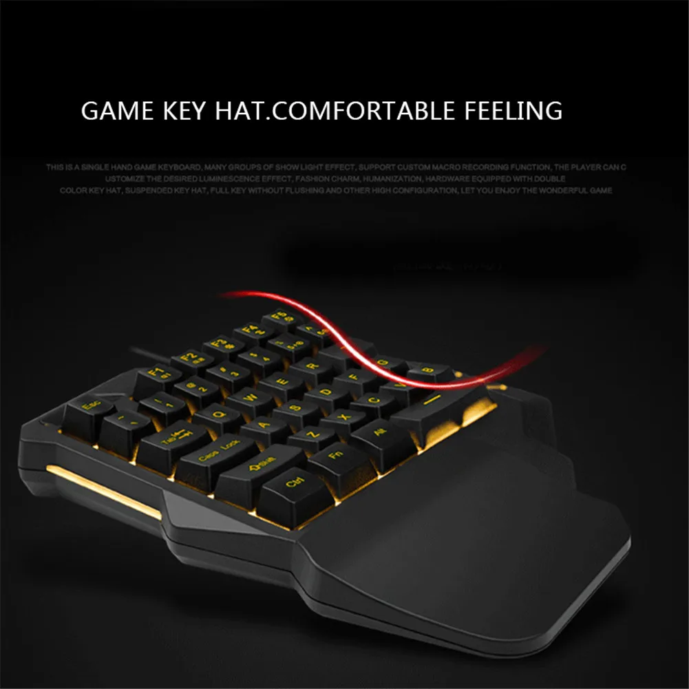 One Hand Gaming Keyboard Half Keyboard Small Gaming Keyboards with Backlight GDeals