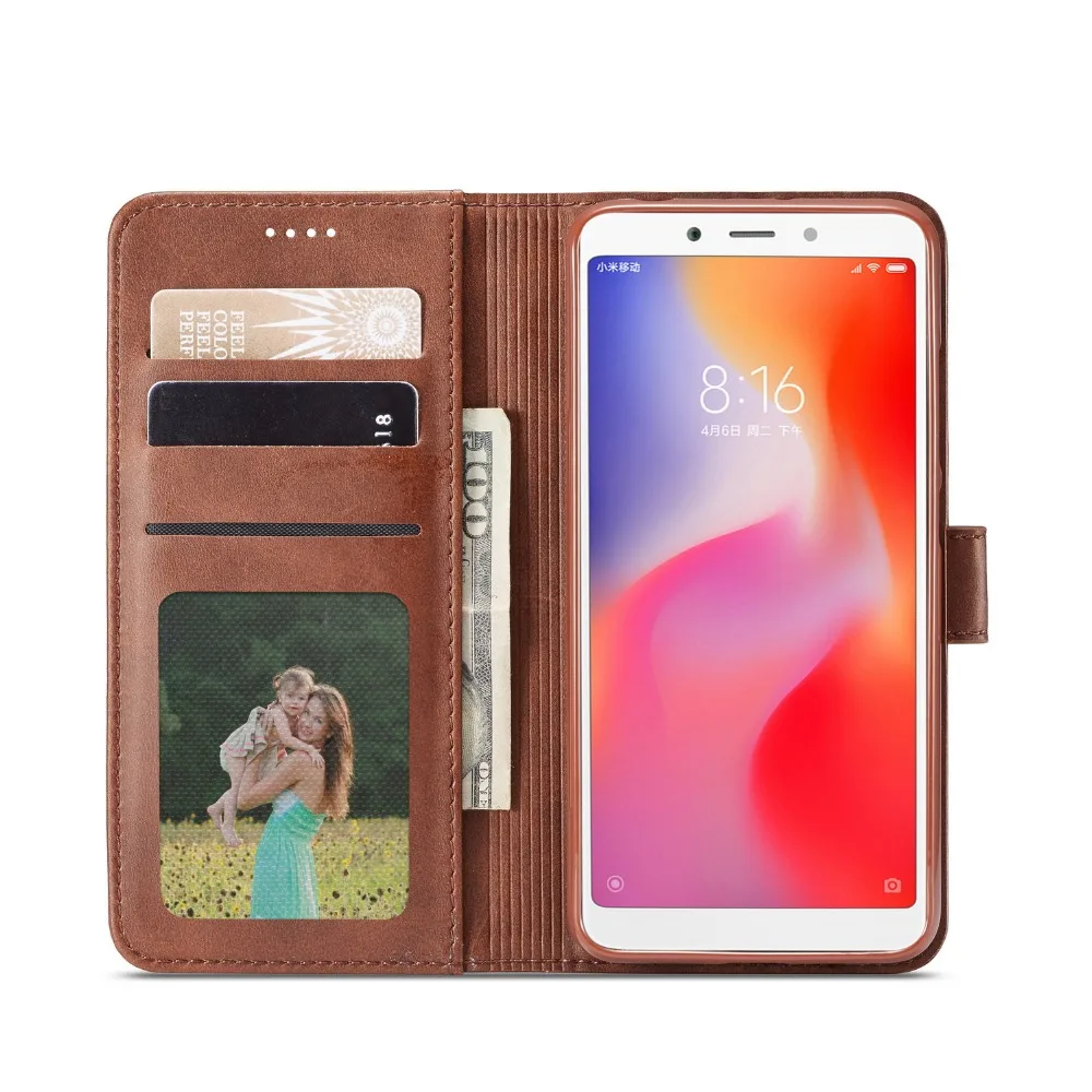 Кожаный флип чехол для Xiaomi Redmi Note 6 pro бумажник магнитный телефона 6A note 4x 4A чехлы