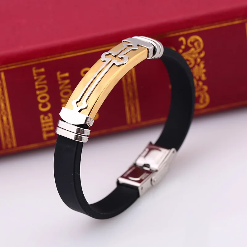 Браслеты JUJIE из нержавеющей стали с крестом и мечом для мужчин женщин