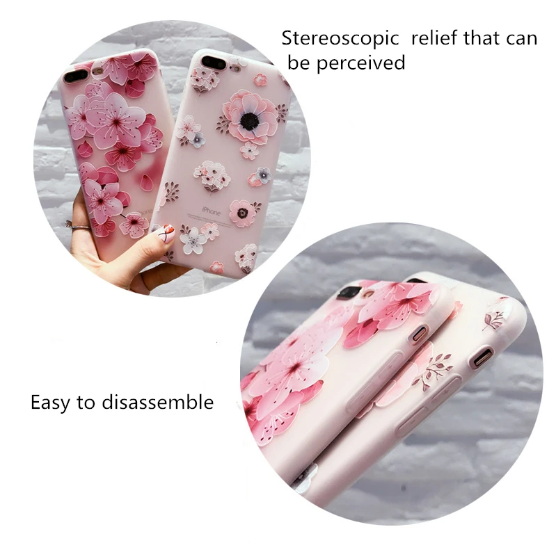 3D Flower relief phone case For Huawei P30 20 pro Mate 10 Nova 3 Honor 9 Soft tpu all Inclusive Phone Case |