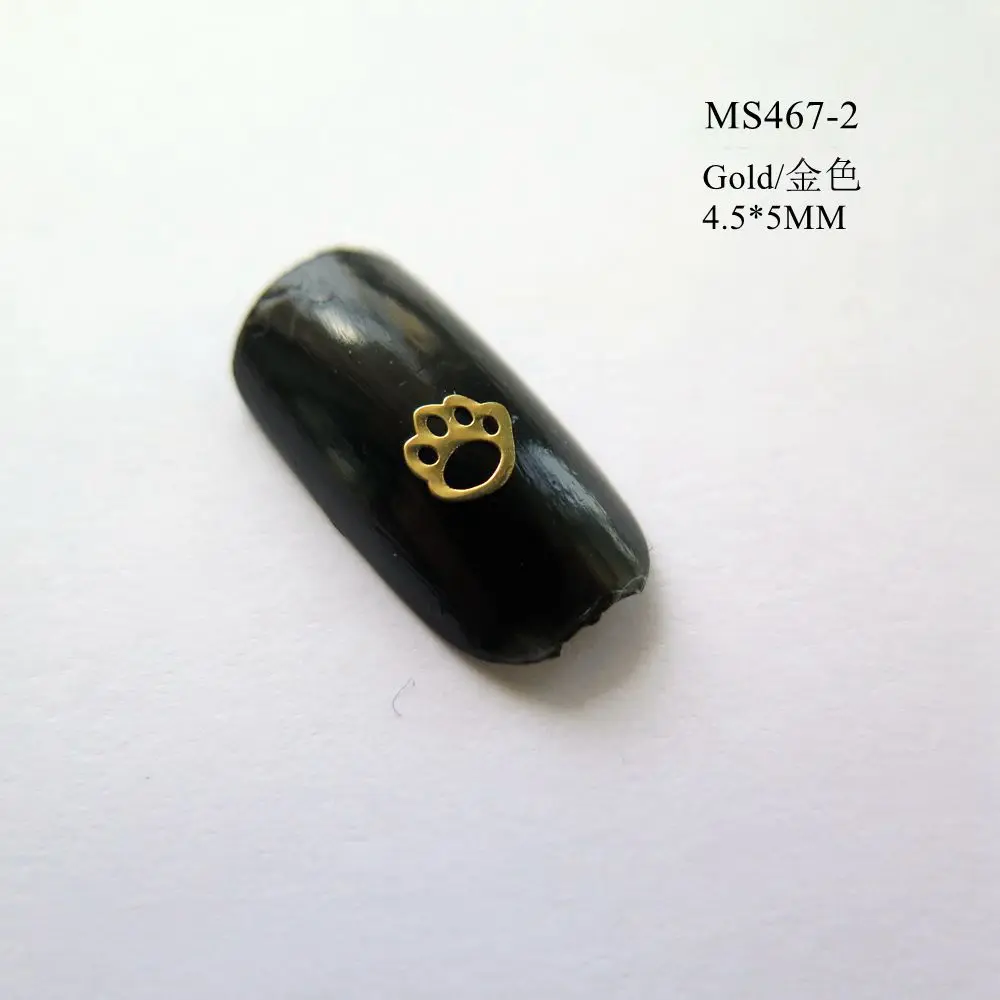 MS467-2 Gold 100 шт./пакет серебро/золото с капюшоном «Китти Кэт» птица пчела ананас неклеевой мягком металле Стикеры нейл-арта украшения m31 - Цвет: MS467-2 Gold