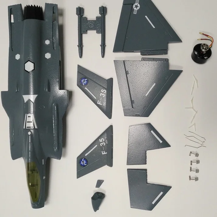 KIT and motor RC EDF реактивный самолет F35 50 мм самолет с дистанционным управлением - Цвет: KIT and motor
