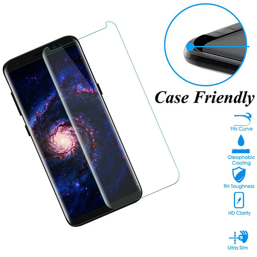 2 pieces New Screen Protector Surface Protective Film Curve Edge For Samsung Galaxy S9 Tempered Glass Anti-Scratch | Мобильные