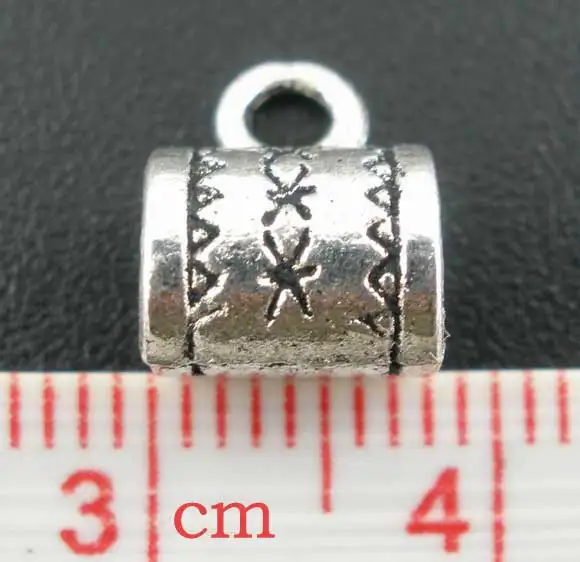 DoreenBeads European Style Bails Beads Round Antique Silver Color Pattern 8.0mm( 3/8&quot) x 6.0mm( 2/8&quot) 20 PCs 2015 new | Украшения и