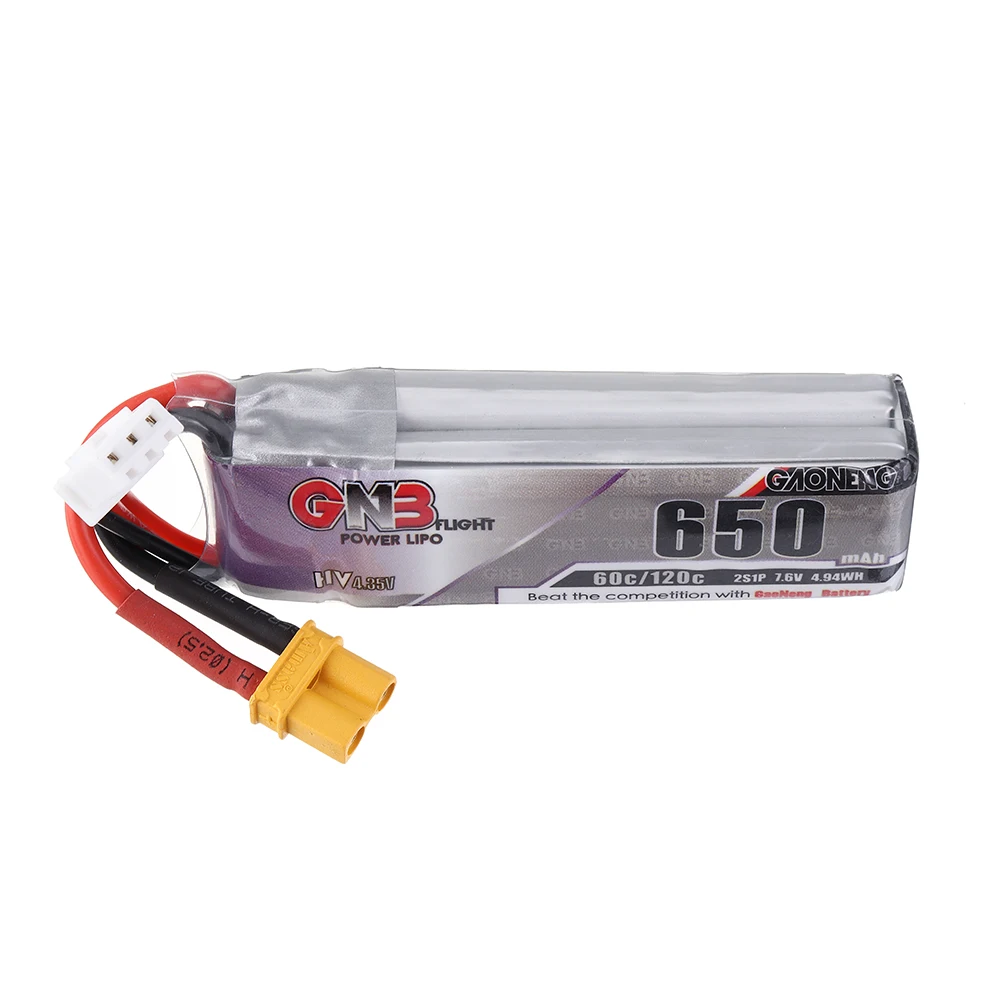 4 шт. Lipo аккумулятор Gaoneng 7 6 В 650 мАч 60C 2S HV 35 в разъем XT30 для Happymodel FPV Racing Drone|Детали и
