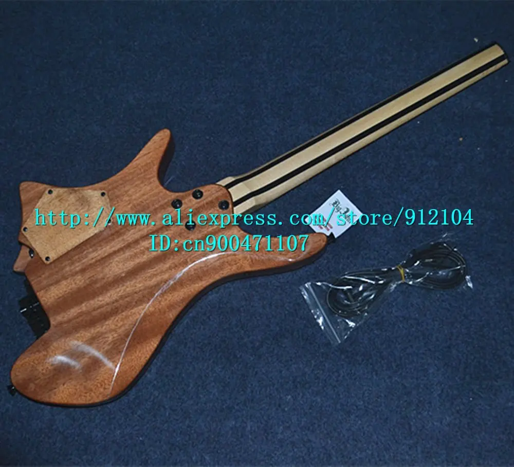 Новая fanned fret электрогитара без головки грифа в натуральном корпусе из красного