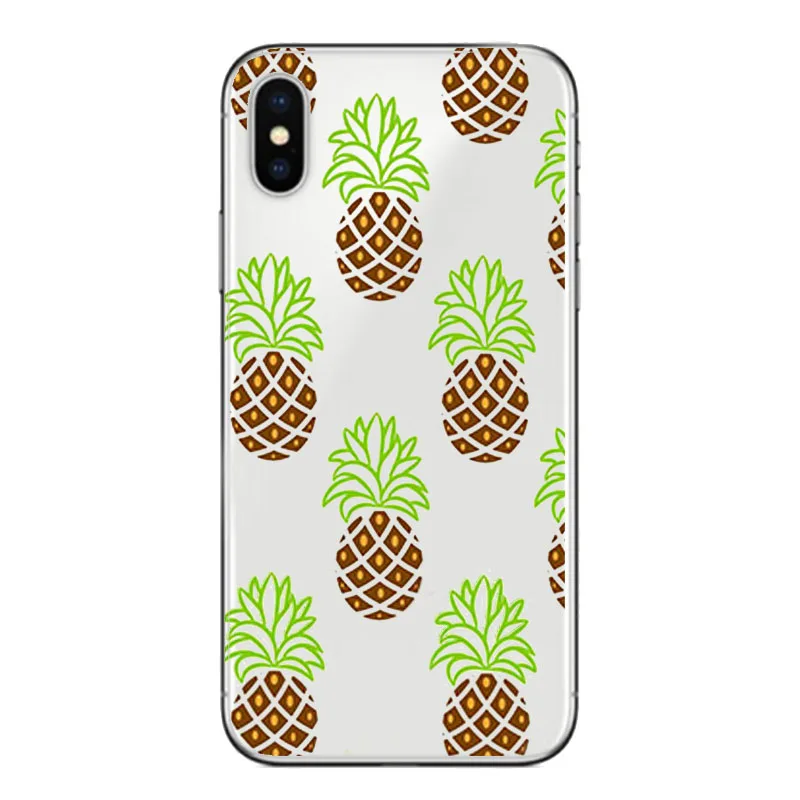 Силиконовый мягкий прозрачный TPU Fundas Capinha с изображением фруктов ананаса арбуза