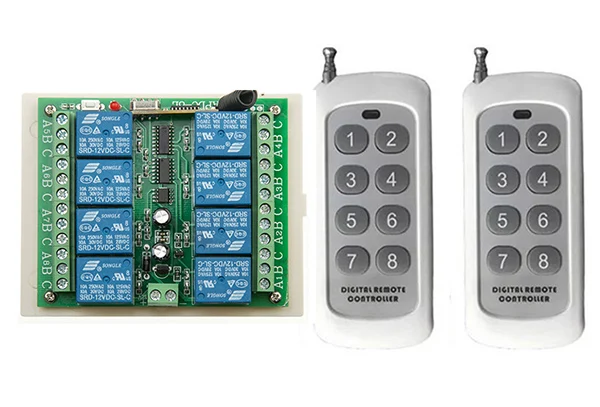 DC12V 8CH 10A RF беспроводной пульт дистанционного управления реле системы