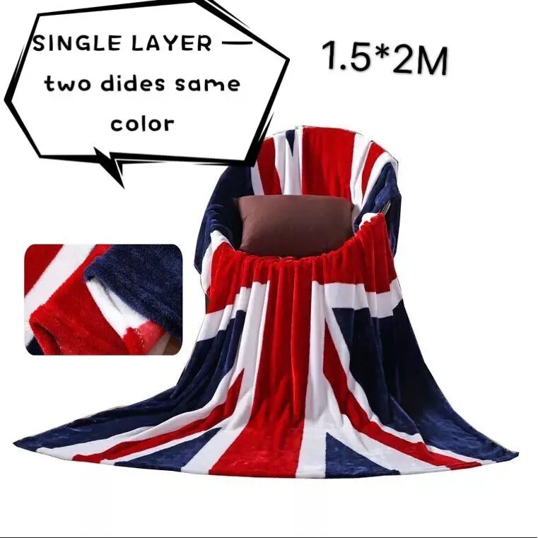 1.5X2M SINGLE UK США, США, Великобритании, Англии, Великобритании, Нью-Йорк, LODON, 50x60 дюймов, двойной толстый коралловый флис, Подарочный диван, ТВ, флаг, шерпа, пледы, одеяло - Цвет: 1.5X2M SINGLE UK