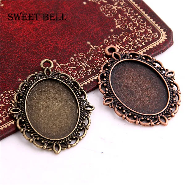 AntiqueBronze copper Сладкий колокольчик, 20 шт., подходит для 18*25 мм, семь цветов, овальные основы для кабошонов, ювелирные украшения, настройки, подвеска, ободок, подносы, подходит для ожерелья, подвеска 6C1046 - Цвет: AntiqueBronze copper