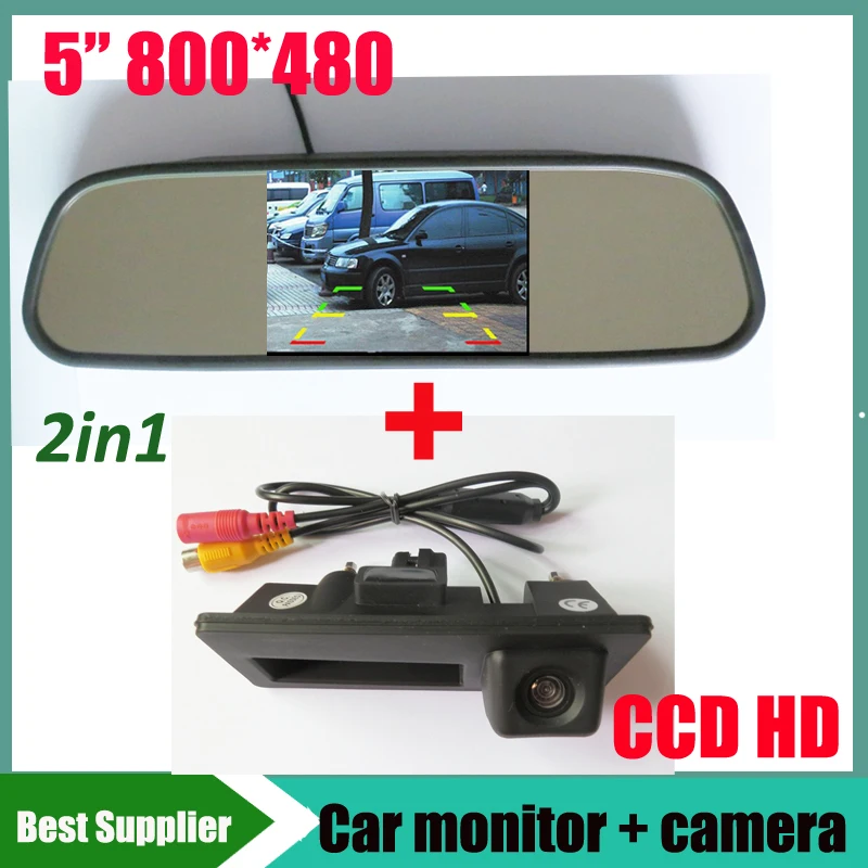Зеркало монитор для автомобиля 5 &quotTFT LCD Audi A4L A4 A5 VW Passat Tiguan Golf Touran Jetta Sharan Touareg