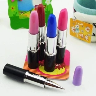 Realistic lipstick ball-point pen Korea creative stationery wholesale primary prizes cute new special gift pen ballpoint pens